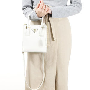 Prada Small Saffiano Shoulder Bag White